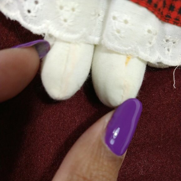 World Bazaars 3D Angel Red Plaid Christmas Stocking Singing Silent Night NEW - Picture 5 of 5